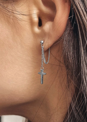 Сережки без вставок Срібло 925° (родій) GWE220