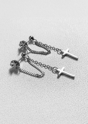 Сережки без вставок Срібло 925° (родій) GWE220