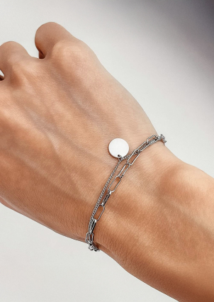 Браслет без вставок Срібло 925° (родій) GWN132P