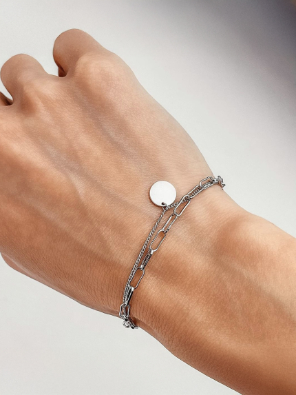 Браслет без вставок Срібло 925° (родій) GWN132P