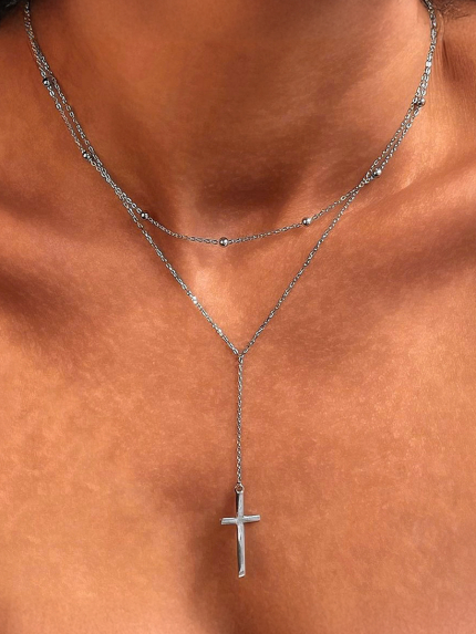 Кольє без вставок Срібло 925° (родій) кл2/3020