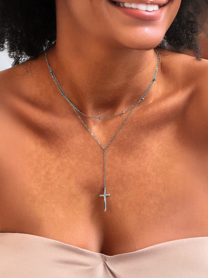 Кольє без вставок Срібло 925° (родій) кл2/3020