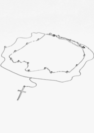 Кольє без вставок Срібло 925° (родій) кл2/3020