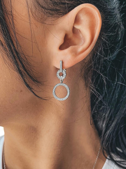Сережки фіаніт Срібло 925° (родій) 72432