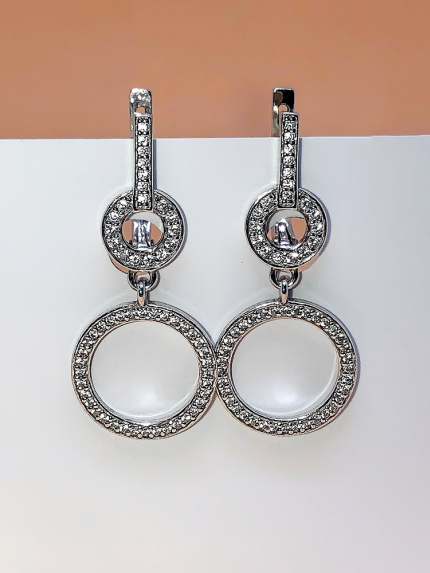 Сережки фіаніт Срібло 925° (родій) 72432