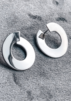 Сережки без вставок Срібло 925° (родій) 103210