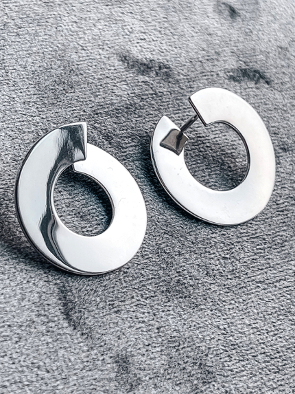 Сережки без вставок Срібло 925° (родій) 103210