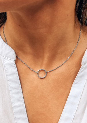 Кольє без вставок Срібло 925° (родій) 0635