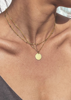 Кольє без вставок Срібло 925° (позолота) YC190018 п