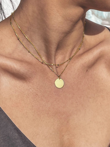 Кольє без вставок Срібло 925° (позолота) YC190018 п