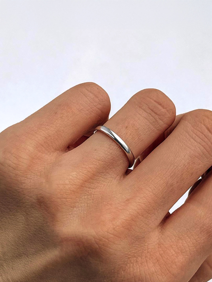 Каблучка без вставок Срібло 925° (родій) SR745