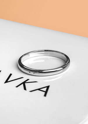 Каблучка без вставок Срібло 925° (родій) SR745