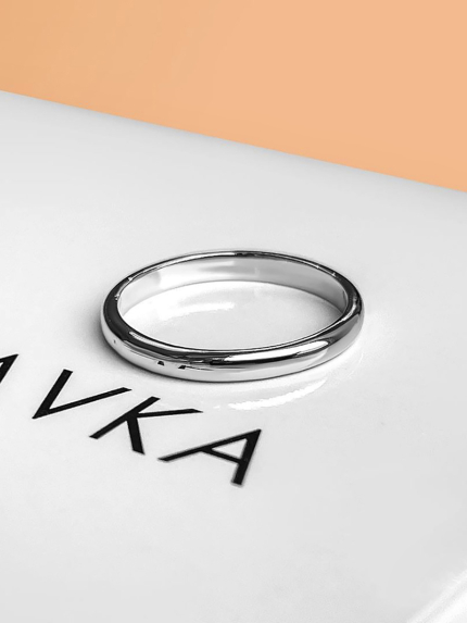 Каблучка без вставок Срібло 925° (родій) SR745