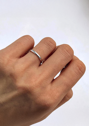 Каблучка без вставок Срібло 925° (родій) SR745