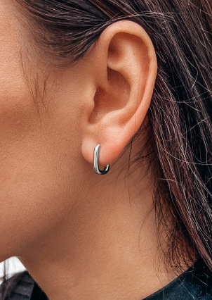 Сережки без вставок Срібло 925° (родій) HF110030