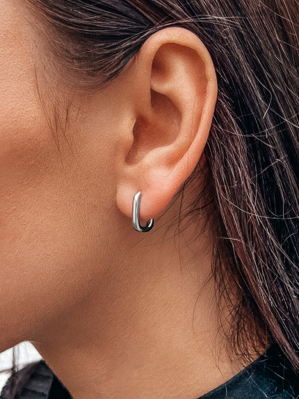 Сережки без вставок Срібло 925° (родій) HF110030