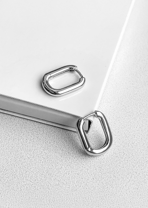 Сережки без вставок Срібло 925° (родій) HF110030