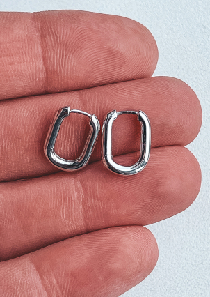 Сережки без вставок Срібло 925° (родій) HF110030