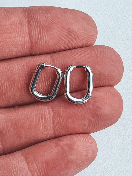 Сережки без вставок Срібло 925° (родій) HF110030