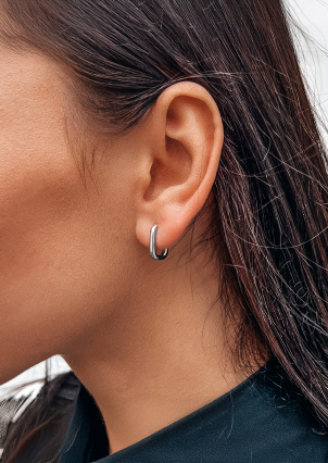 Сережки без вставок Срібло 925° (родій) HF110030