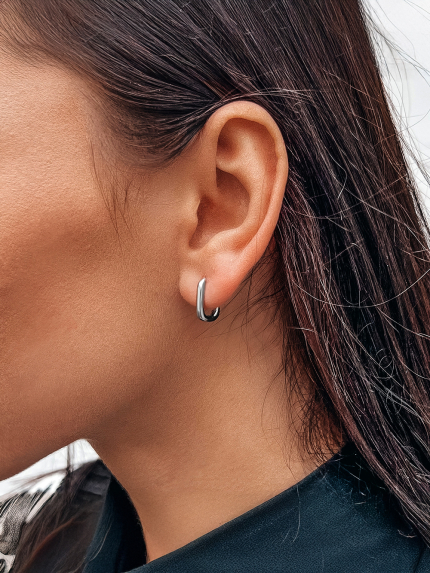 Сережки без вставок Срібло 925° (родій) HF110030