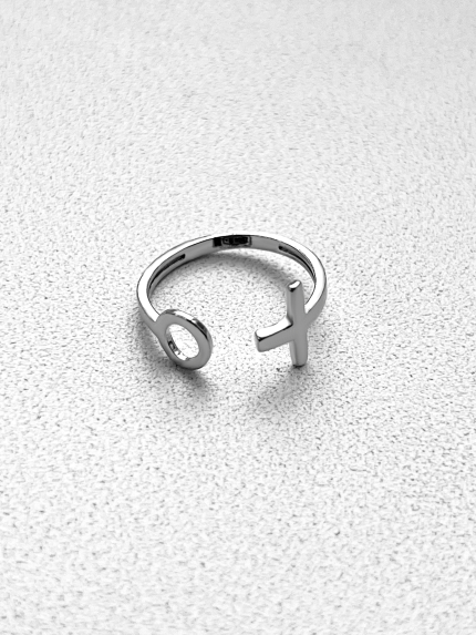 Каблучка без вставок Срібло 925° (родій) 81694