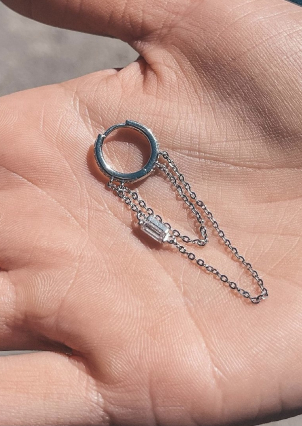 Fianite earrings (AAAA) Silver 925° (rhodium) EQE33