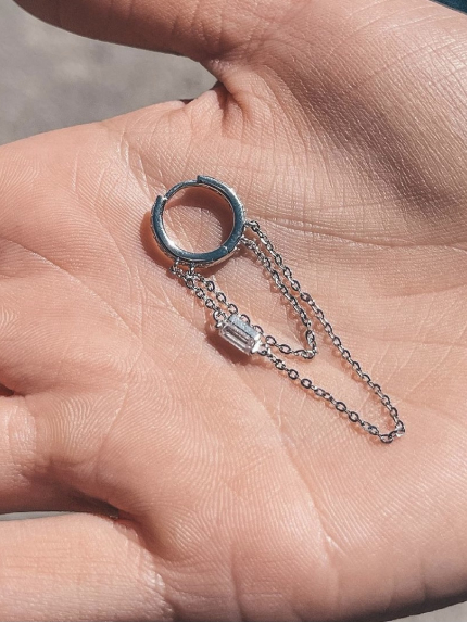 Kolczyki narzeczone (AAAA) Srebro 925° (rod) EQE33