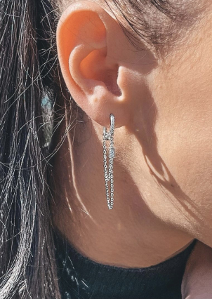 Fianite earrings (AAAA) Silver 925° (rhodium) EQE33