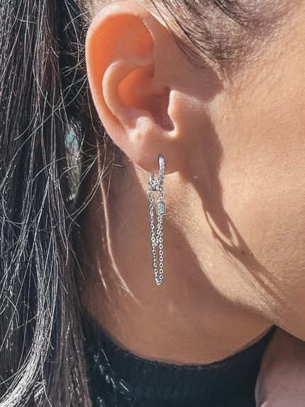 Kolczyki narzeczone (AAAA) Srebro 925° (rod) EQE33