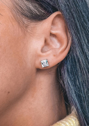 Сережки Фіаніт (5А) Срібло 925° (родій) SE305-6