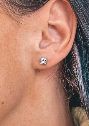 Сережки Фіаніт (5А) Срібло 925° (родій) SE305-4