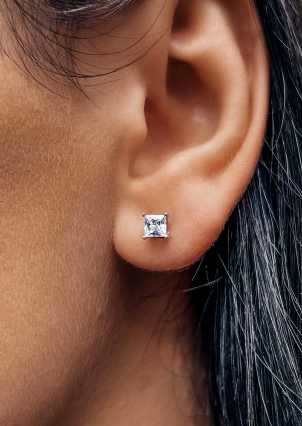 Сережки Фіаніт (5А) Срібло 925° (родій) SE305-4