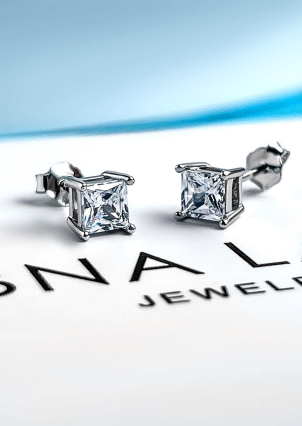 Сережки Фіаніт (5А) Срібло 925° (родій) SE305-4