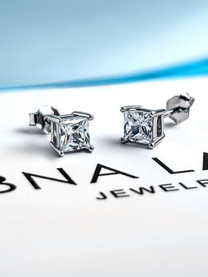 Сережки Фіаніт (5А) Срібло 925° (родій) SE305-4