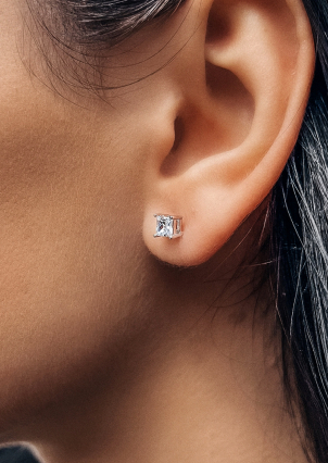 Сережки Фіаніт (5А) Срібло 925° (родій) SE305-4