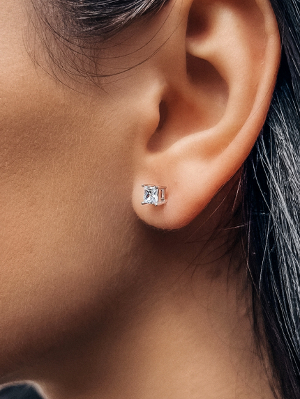 Сережки Фіаніт (5А) Срібло 925° (родій) SE305-4