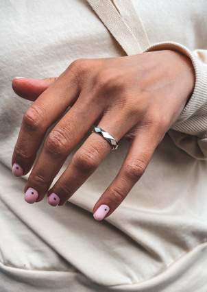 Каблучка без вставок Срібло 925° (родій) 4612077