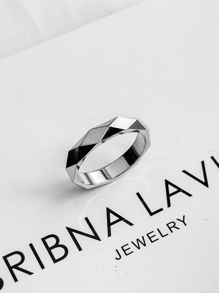 Каблучка без вставок Срібло 925° (родій) 4612077