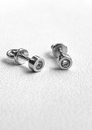 Сережки фіаніт Срібло 925° (родій) 40026