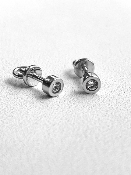 Сережки фіаніт Срібло 925° (родій) 40026