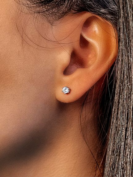 Сережки фіаніт Срібло 925° (родій) 40014
