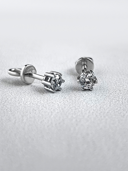 Сережки фіаніт Срібло 925° (родій) 40014