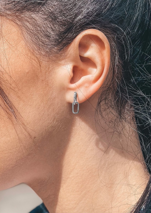 Сережки фіаніт Срібло 925° (родій) 5412