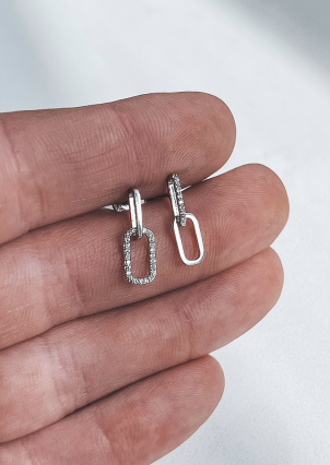 Сережки фіаніт Срібло 925° (родій) 5412