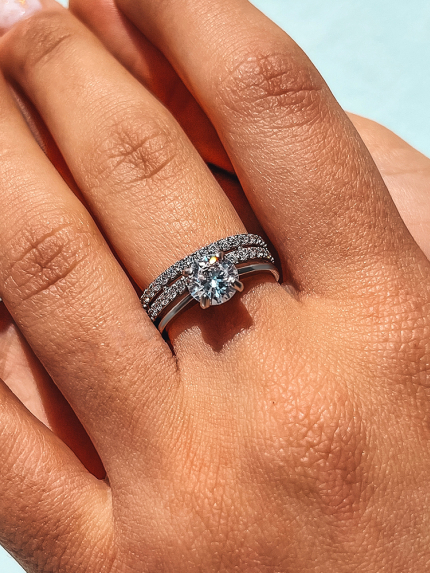 Каблучка фіаніт Срібло 925° (родій) 81523