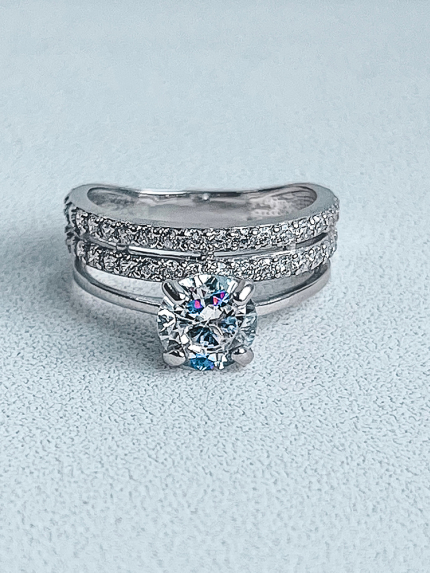 Каблучка фіаніт Срібло 925° (родій) 81523