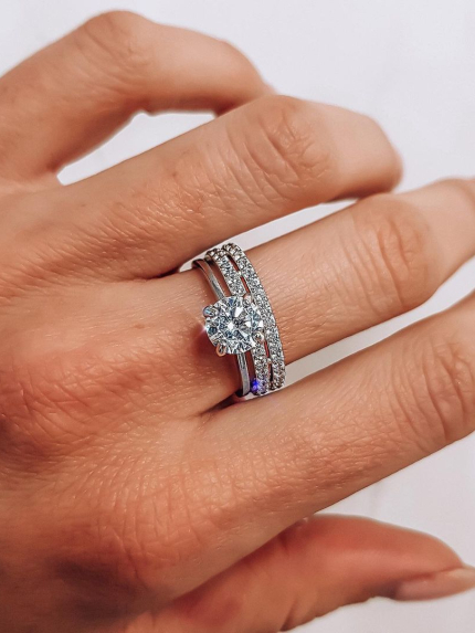 Каблучка фіаніт Срібло 925° (родій) 81523