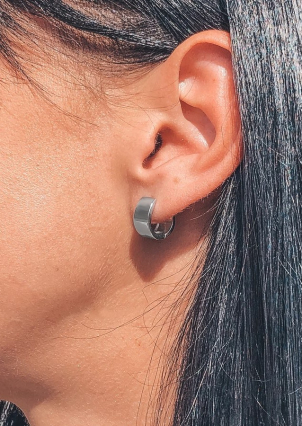 Сережки без вставок Срібло 925° (родій) 104838