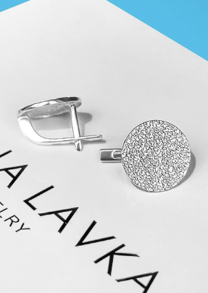 Сережки без вставок Срібло 925° (родій) 149801